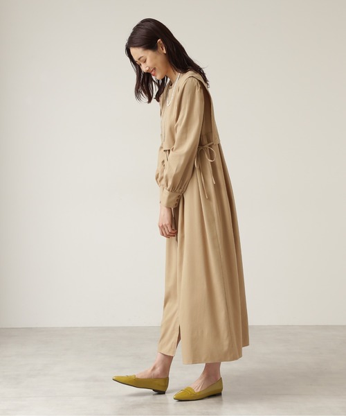 NATURAL BEAUTY BASIC（ナチュラルビューティーベーシック）の「ビブレイヤードワンピース/0171240970（ワンピース・レディース・キャメル/グリーン・SMALL/MEDIUM）」の3枚目の写真
