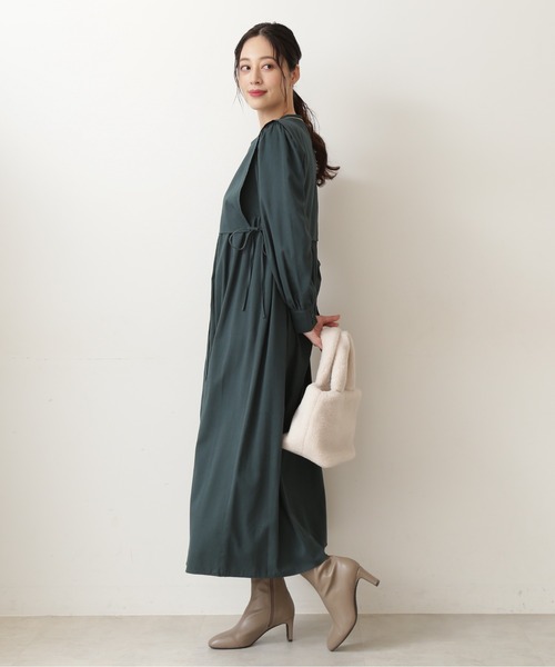 NATURAL BEAUTY BASIC（ナチュラルビューティーベーシック）の「ビブレイヤードワンピース/0171240970（ワンピース・レディース・キャメル/グリーン・SMALL/MEDIUM）」の16枚目の写真