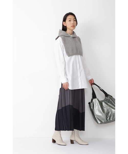 human woman（ヒューマンウーマン）の「◆ニットハーフフード（ネックウォーマー/スヌード・レディース・グレー/ホワイト系その他・ﾌﾘ-）」の18枚目の写真