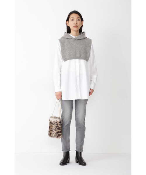 human woman（ヒューマンウーマン）の「◆ニットハーフフード（ネックウォーマー/スヌード・レディース・グレー/ホワイト系その他・ﾌﾘ-）」の19枚目の写真