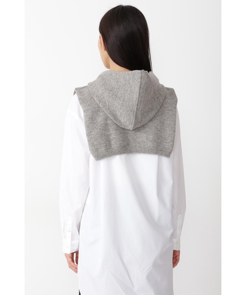 human woman（ヒューマンウーマン）の「◆ニットハーフフード（ネックウォーマー/スヌード・レディース・グレー/ホワイト系その他・ﾌﾘ-）」の3枚目の写真