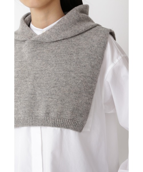 human woman（ヒューマンウーマン）の「◆ニットハーフフード（ネックウォーマー/スヌード・レディース・グレー/ホワイト系その他・ﾌﾘ-）」の8枚目の写真