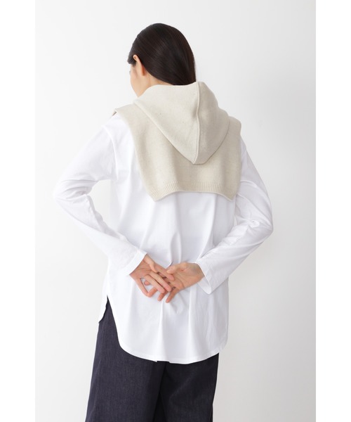 human woman（ヒューマンウーマン）の「◆ニットハーフフード（ネックウォーマー/スヌード・レディース・グレー/ホワイト系その他・ﾌﾘ-）」の6枚目の写真