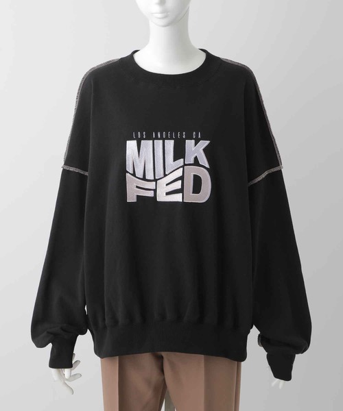 MILKFED.（ミルクフェド）の「WAVE LOGO SWEAT TOP（スウェット・レディース・オフホワイト/ブラック/ブルー・ONE SIZE）」の6枚目の写真