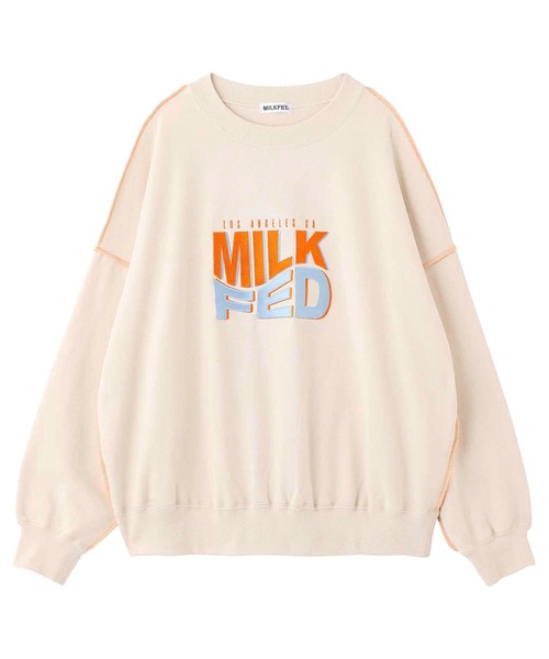 MILKFED.（ミルクフェド）の「WAVE LOGO SWEAT TOP（スウェット・レディース・オフホワイト/ブラック/ブルー・ONE SIZE）」の7枚目の写真