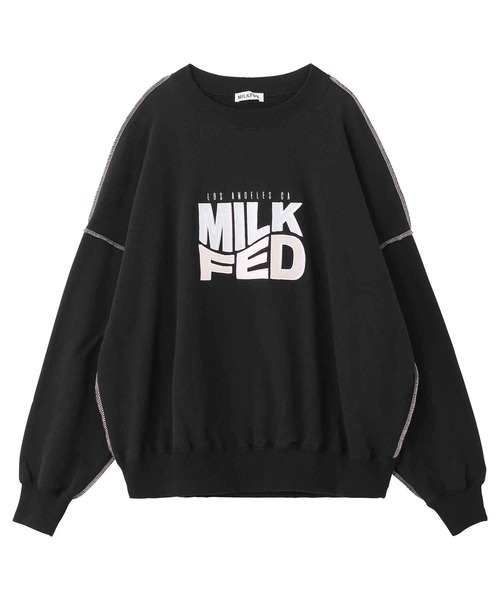 MILKFED.（ミルクフェド）の「WAVE LOGO SWEAT TOP（スウェット・レディース・オフホワイト/ブラック/ブルー・ONE SIZE）」の11枚目の写真