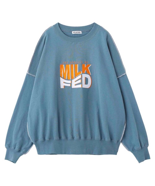 MILKFED.（ミルクフェド）の「WAVE LOGO SWEAT TOP（スウェット・レディース・オフホワイト/ブラック/ブルー・ONE SIZE）」の13枚目の写真