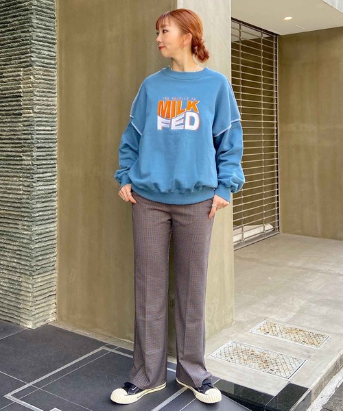 MILKFED.（ミルクフェド）の「WAVE LOGO SWEAT TOP（スウェット・レディース・オフホワイト/ブラック/ブルー・ONE SIZE）」の20枚目の写真