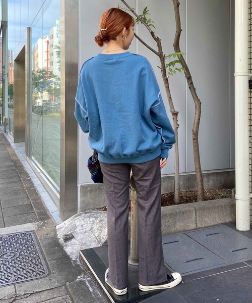 MILKFED.（ミルクフェド）の「WAVE LOGO SWEAT TOP（スウェット・レディース・オフホワイト/ブラック/ブルー・ONE SIZE）」の21枚目の写真