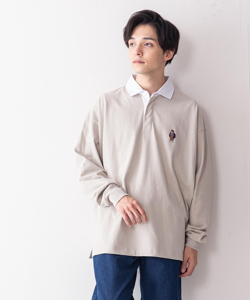 BEN DAVIS(ベンデイビス)の「【BEN DAVIS/ベンデイビス】ミニゴリラエンブレムラグビーシャツ/ラガーシャツ(ポロシャツ・メンズ・ブラック/パープル/ベージュ/ネイビー・MEDIUM/LARGE)」の3枚目の写真