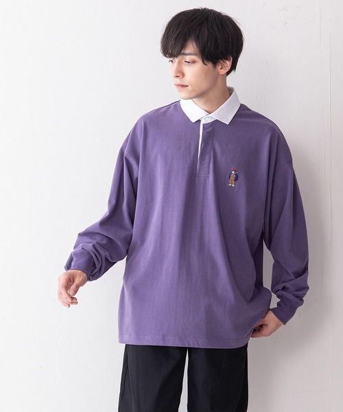 BEN DAVIS(ベンデイビス)の「【BEN DAVIS/ベンデイビス】ミニゴリラエンブレムラグビーシャツ/ラガーシャツ(ポロシャツ・メンズ・ブラック/パープル/ベージュ/ネイビー・MEDIUM/LARGE)」の4枚目の写真