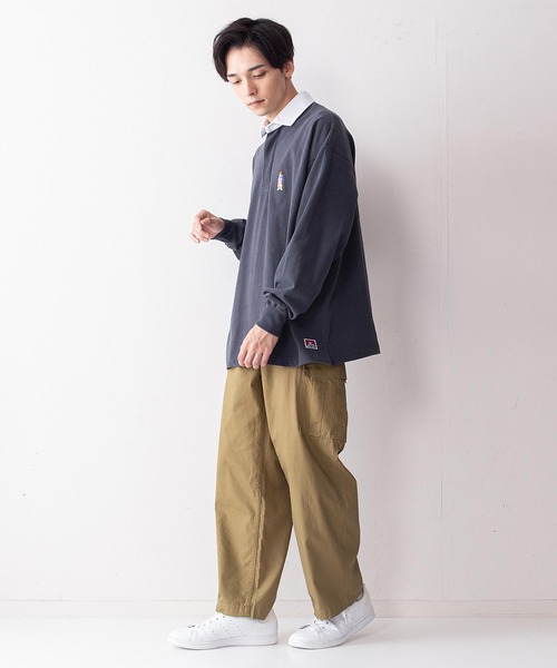 BEN DAVIS(ベンデイビス)の「【BEN DAVIS/ベンデイビス】ミニゴリラエンブレムラグビーシャツ/ラガーシャツ(ポロシャツ・メンズ・ブラック/パープル/ベージュ/ネイビー・MEDIUM/LARGE)」の7枚目の写真
