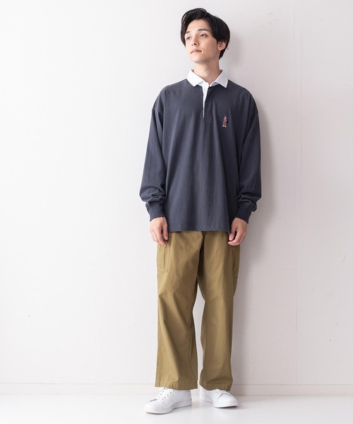 BEN DAVIS(ベンデイビス)の「【BEN DAVIS/ベンデイビス】ミニゴリラエンブレムラグビーシャツ/ラガーシャツ(ポロシャツ・メンズ・ブラック/パープル/ベージュ/ネイビー・MEDIUM/LARGE)」の5枚目の写真