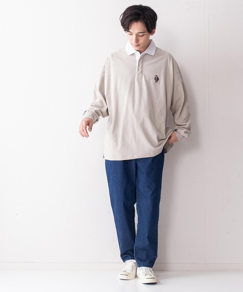 BEN DAVIS(ベンデイビス)の「【BEN DAVIS/ベンデイビス】ミニゴリラエンブレムラグビーシャツ/ラガーシャツ(ポロシャツ・メンズ・ブラック/パープル/ベージュ/ネイビー・MEDIUM/LARGE)」の11枚目の写真