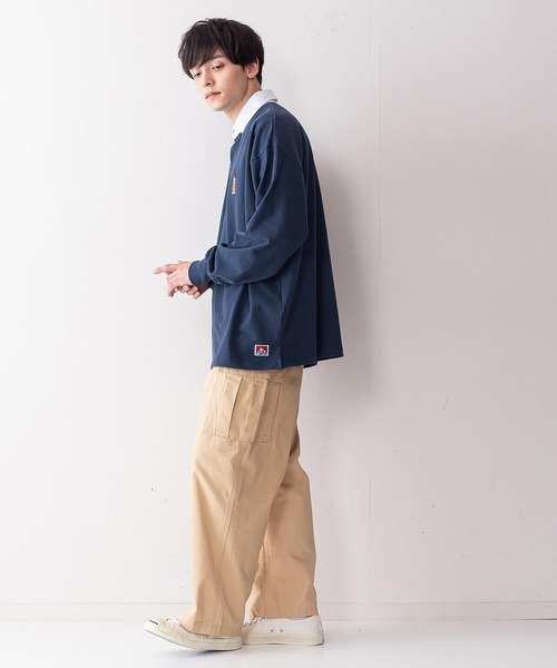 BEN DAVIS(ベンデイビス)の「【BEN DAVIS/ベンデイビス】ミニゴリラエンブレムラグビーシャツ/ラガーシャツ(ポロシャツ・メンズ・ブラック/パープル/ベージュ/ネイビー・MEDIUM/LARGE)」の19枚目の写真