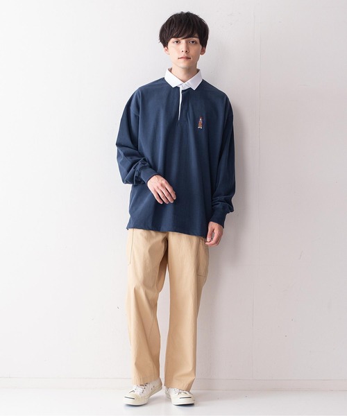 BEN DAVIS(ベンデイビス)の「【BEN DAVIS/ベンデイビス】ミニゴリラエンブレムラグビーシャツ/ラガーシャツ(ポロシャツ・メンズ・ブラック/パープル/ベージュ/ネイビー・MEDIUM/LARGE)」の17枚目の写真