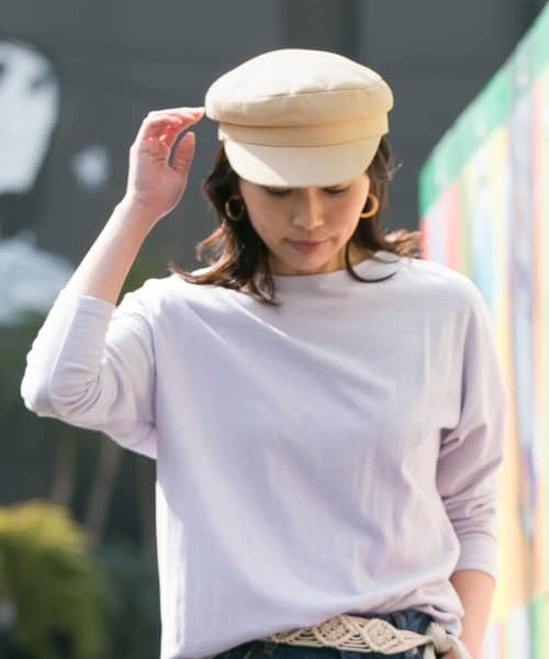 URBAN RESEARCH Sonny Label（アーバンリサーチサニーレーベル）の「スェードマリンキャップ∴（キャスケット・レディース・ブラック/キャメル・ONE）」の4枚目の写真