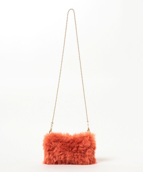 Ray BEAMS（レイビームス）の「Ray BEAMS / フェイク ラム ファー サコッシュ（その他小物・レディース・オレンジ/ブルー系その他4・ONE SIZE）」の4枚目の写真