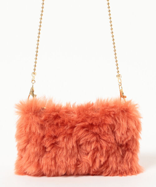 Ray BEAMS（レイビームス）の「Ray BEAMS / フェイク ラム ファー サコッシュ（その他小物・レディース・オレンジ/ブルー系その他4・ONE SIZE）」の5枚目の写真