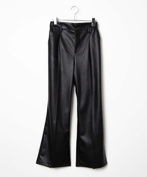 WEGO（ウィゴー）の「WEGO/フェイクレザースリットフレアパンツ（スラックス・レディース・ブラック・FREE）」の12枚目の写真