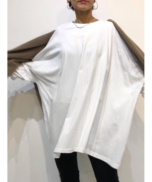 ulu(ウル)の「Big silhouette long tshirt(Tシャツ/カットソー・レディース・ホワイト/ブラック・FREE)」の13枚目の写真