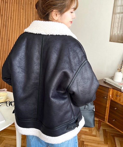 セール】【累計販売枚数2万枚突破！】フェイクレザー×ボア