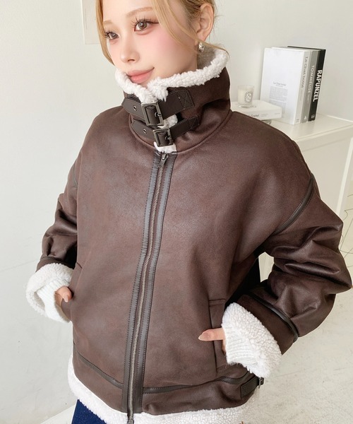 セール】【累計販売枚数2万枚突破！】フェイクレザー×ボア