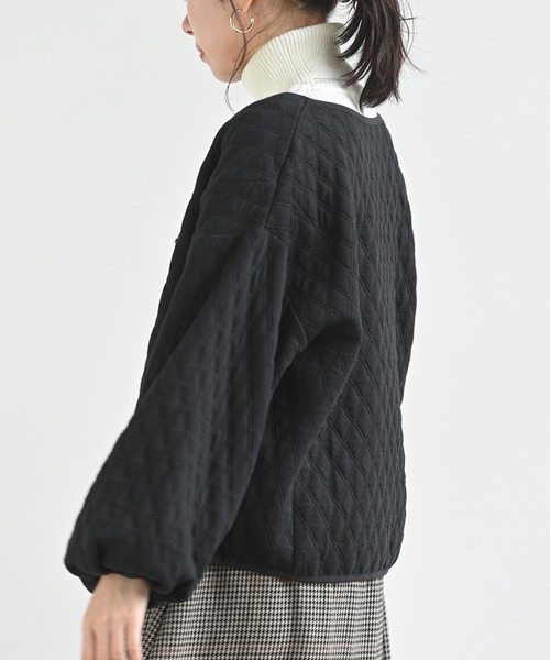 rps(アールピーエス)の「ふくれジャガードブルゾン(ブルゾン・レディース・ブラック/ライトベージュ・M)」の7枚目の写真