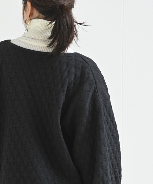 rps(アールピーエス)の「ふくれジャガードブルゾン(ブルゾン・レディース・ブラック/ライトベージュ・M)」の8枚目の写真