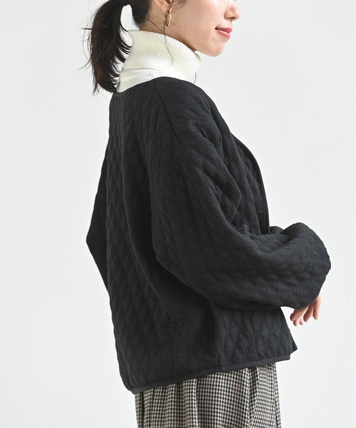 rps(アールピーエス)の「ふくれジャガードブルゾン(ブルゾン・レディース・ブラック/ライトベージュ・M)」の9枚目の写真