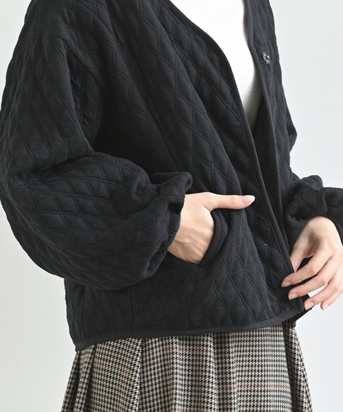 rps(アールピーエス)の「ふくれジャガードブルゾン(ブルゾン・レディース・ブラック/ライトベージュ・M)」の10枚目の写真