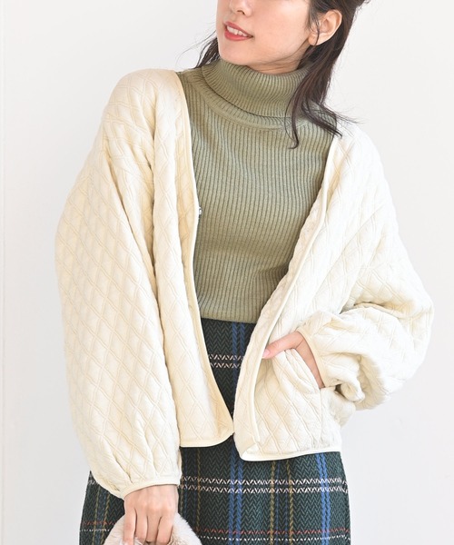 rps(アールピーエス)の「ふくれジャガードブルゾン(ブルゾン・レディース・ブラック/ライトベージュ・M)」の16枚目の写真