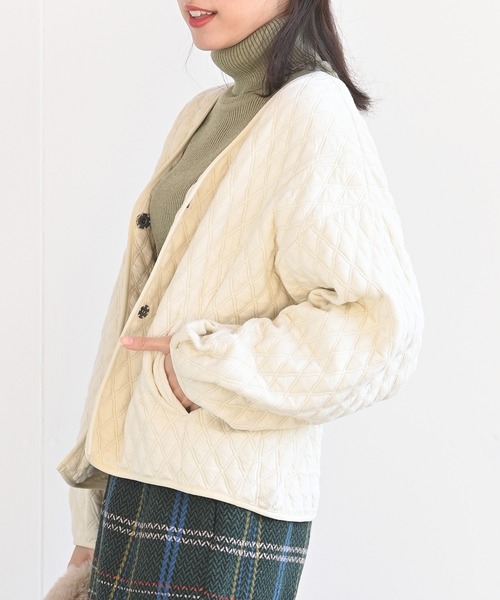 rps(アールピーエス)の「ふくれジャガードブルゾン(ブルゾン・レディース・ブラック/ライトベージュ・M)」の17枚目の写真