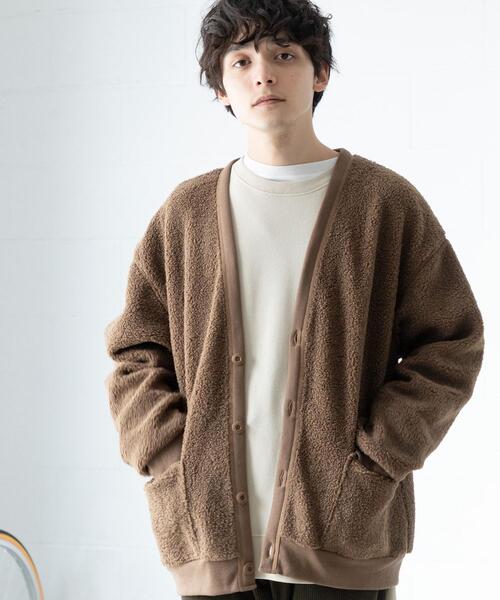 coen(コーエン)の「プードルボアVネックカーディガン(カーディガン/ボレロ・メンズ・ブラック/モカ・SMALL/MEDIUM/LARGE/X-LARGE)」の3枚目の写真
