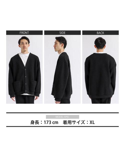coen(コーエン)の「プードルボアVネックカーディガン(カーディガン/ボレロ・メンズ・ブラック/モカ・SMALL/MEDIUM/LARGE/X-LARGE)」の12枚目の写真