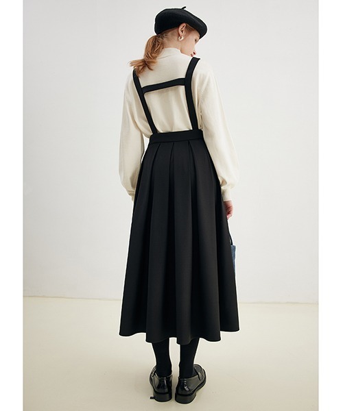 Fano Studios（ファノ ストゥディオズ）の「【Fano Studios】A-line suspender pleated skirt FD21L007（ワンピース・レディース・ブラック・S/M/L）」の3枚目の写真