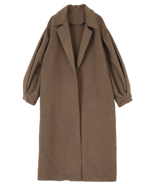 titivate（ティティベイト）の「ﾎﾞﾘｭｰﾑｽﾘｰﾌﾞﾛﾝｸﾞｶﾞｳﾝｺｰﾄ（チェスターコート・レディース・ブラウン/キャメル/パープル・S/M）」の4枚目の写真