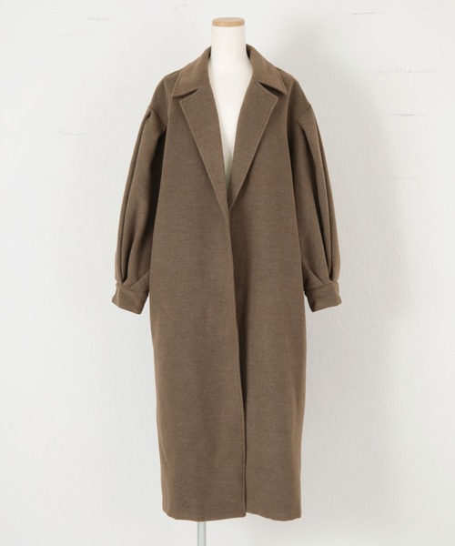 titivate（ティティベイト）の「ﾎﾞﾘｭｰﾑｽﾘｰﾌﾞﾛﾝｸﾞｶﾞｳﾝｺｰﾄ（チェスターコート・レディース・ブラウン/キャメル/パープル・S/M）」の16枚目の写真