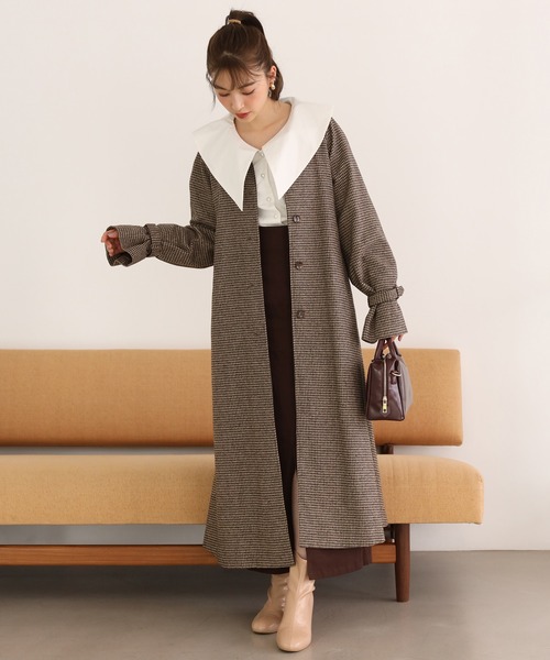 one after another NICE CLAUP（ワンアフターアナザーナイスクラップ）の「着まわし力抜群！トレンドのさんかくビックカラ―ブラウス（シャツ/ブラウス・レディース・オフホワイト/ブラック/杢グレー・FREE）」の20枚目の写真