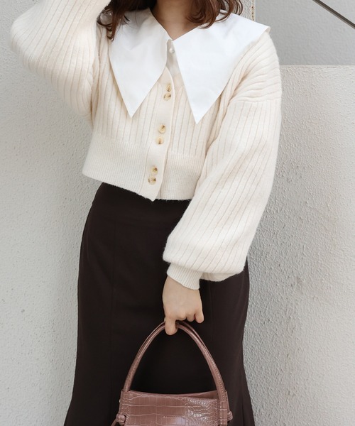 one after another NICE CLAUP（ワンアフターアナザーナイスクラップ）の「着まわし力抜群！トレンドのさんかくビックカラ―ブラウス（シャツ/ブラウス・レディース・オフホワイト/ブラック/杢グレー・FREE）」の12枚目の写真