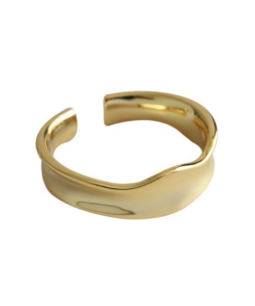 yu-ka（ユーカ）の「YU-KA : 凹みフォークリング ワイド（シルバー925）（リング・レディース・シルバー/ゴールド・FREE）」の4枚目の写真