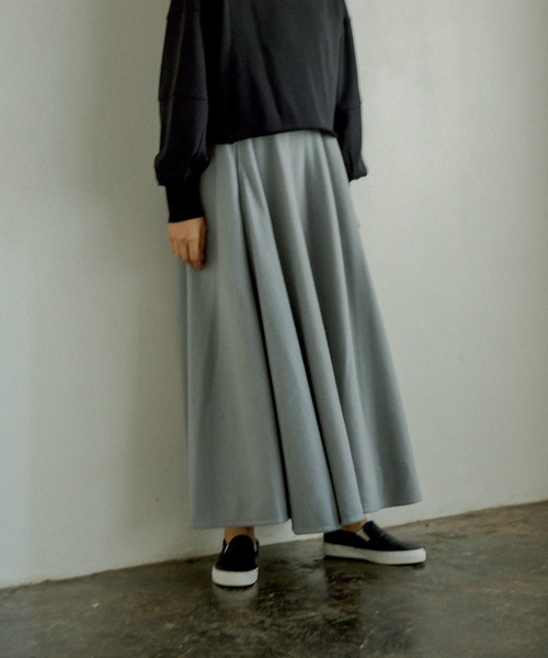 PUAL CE CIN（ピュアルセシン）の「起毛スカート（スカート・レディース・チャコールグレー/グレー/ベージュ/グリーン・FREE）」の3枚目の写真