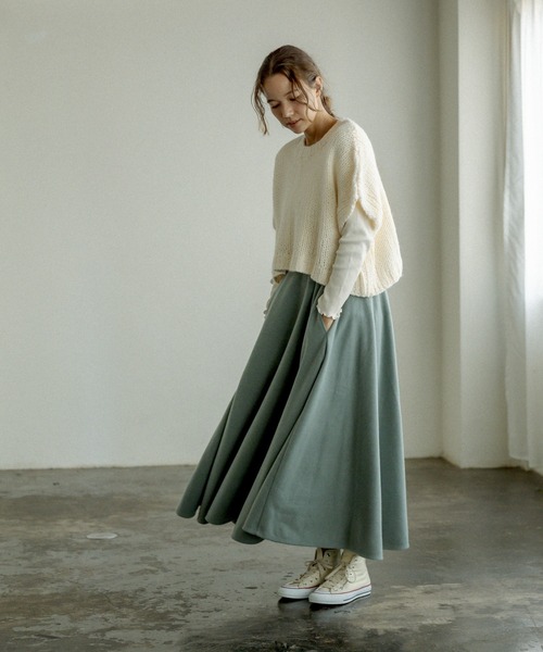 PUAL CE CIN（ピュアルセシン）の「起毛スカート（スカート・レディース・チャコールグレー/グレー/ベージュ/グリーン・FREE）」の15枚目の写真