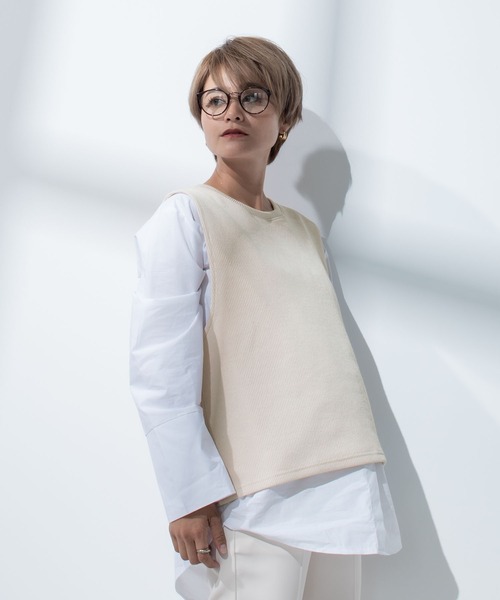 CHOCOA（チョコア）の「マタニティ授乳ベストシャツ（マタニティウェア/グッズ・レディース・ベージュ・FREE）」の2枚目の写真