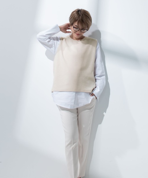 CHOCOA（チョコア）の「マタニティ授乳ベストシャツ（マタニティウェア/グッズ・レディース・ベージュ・FREE）」の3枚目の写真