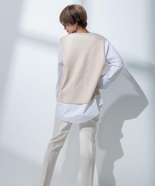 CHOCOA（チョコア）の「マタニティ授乳ベストシャツ（マタニティウェア/グッズ・レディース・ベージュ・FREE）」の4枚目の写真