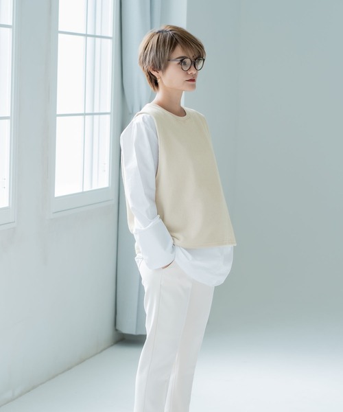 CHOCOA（チョコア）の「マタニティ授乳ベストシャツ（マタニティウェア/グッズ・レディース・ベージュ・FREE）」の7枚目の写真