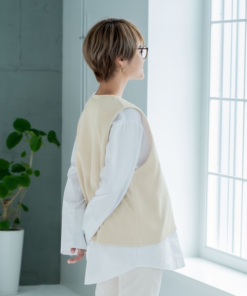 CHOCOA（チョコア）の「マタニティ授乳ベストシャツ（マタニティウェア/グッズ・レディース・ベージュ・FREE）」の8枚目の写真