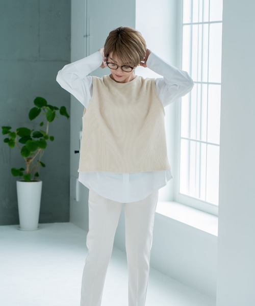 CHOCOA（チョコア）の「マタニティ授乳ベストシャツ（マタニティウェア/グッズ・レディース・ベージュ・FREE）」の10枚目の写真