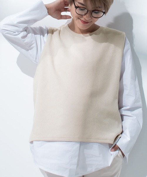 CHOCOA（チョコア）の「マタニティ授乳ベストシャツ（マタニティウェア/グッズ・レディース・ベージュ・FREE）」の13枚目の写真